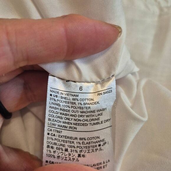 Banana Republic Women's White Cotton/Poly/Spandex Textured Heritage Collection S - Picture 8 of 10